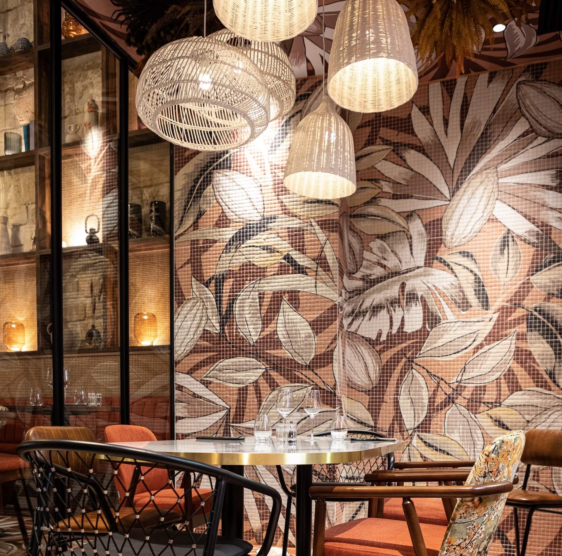 Mur signature imprimé · restaurant · Bordeaux