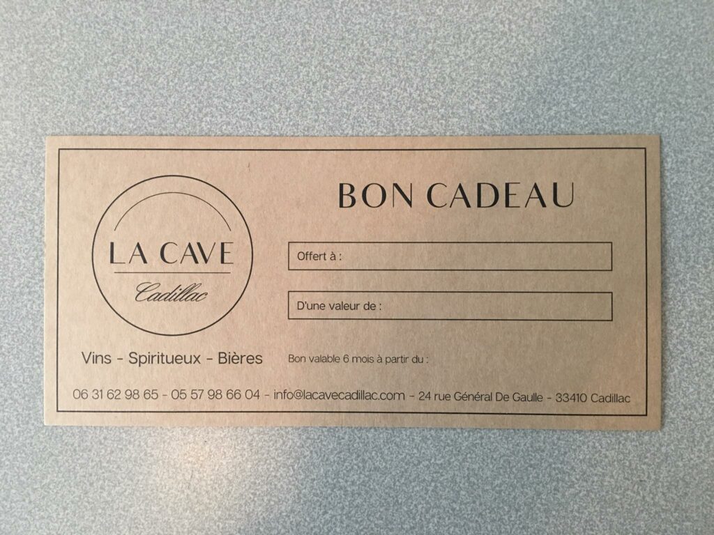 Bon cadeau · La Cave Cadillac · Cadillac