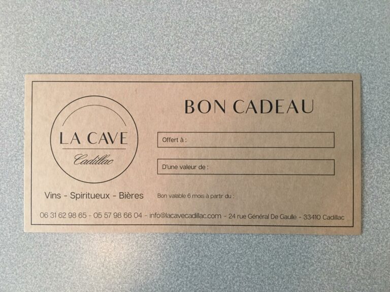 Bon cadeau · La Cave Cadillac · Cadillac