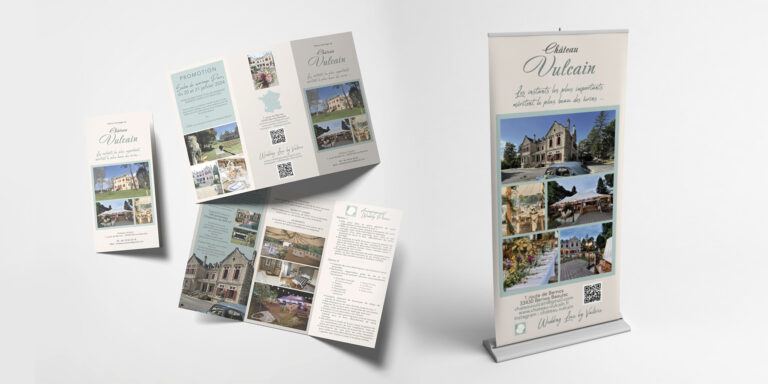 Dépliant et kakémono · Château Vulcain · Bernos-Beaulac