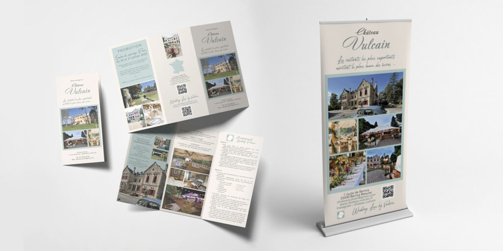 Depliant Kakemono Rollup Chateau Vulcain Bernos Beaulac · Allgraphik