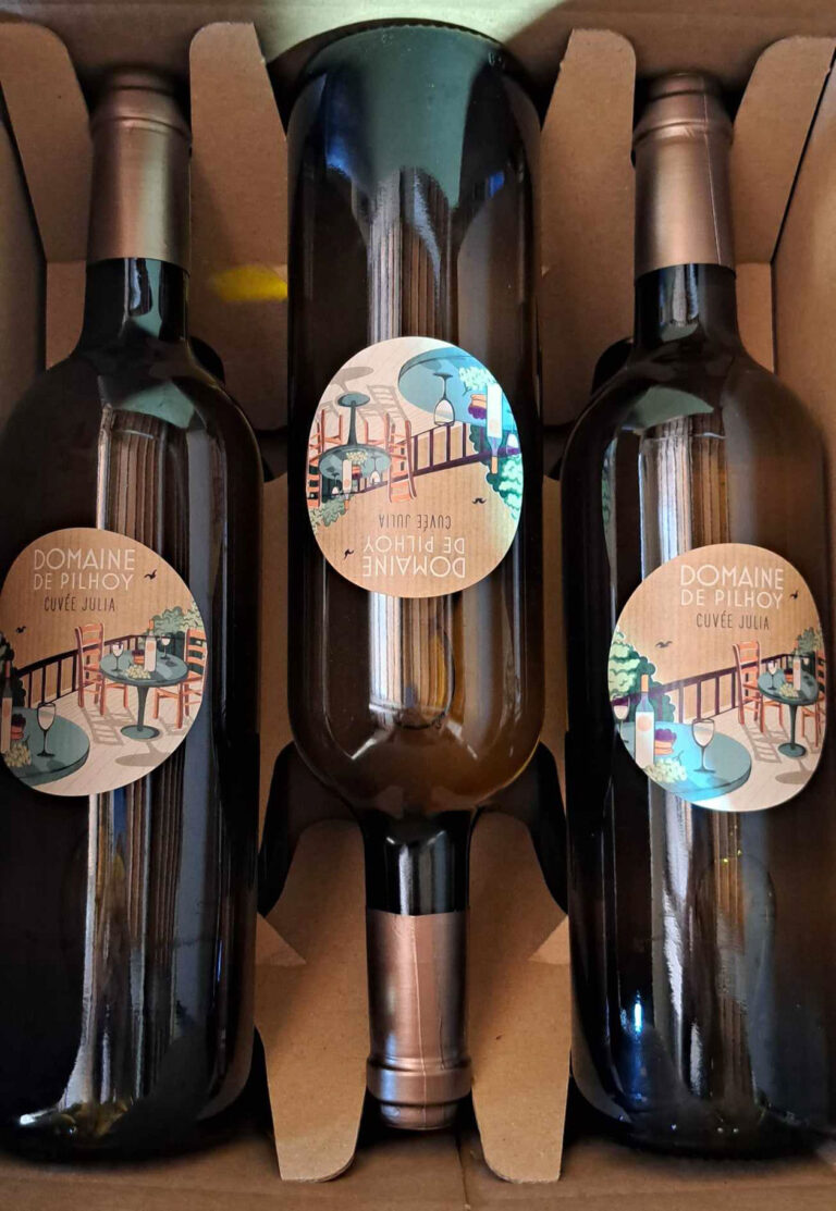 Étiquette de vin · Domaine de Pilhoy · Rions