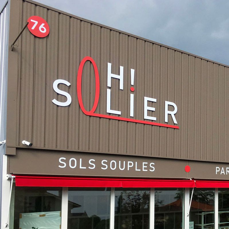 Enseigne lettres relief · Oh Solier · Béguey