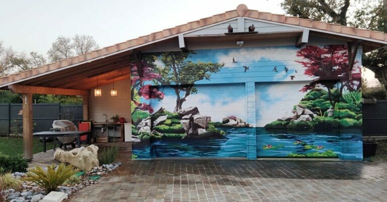 Graff jardin japonais sur garage – Hourtin