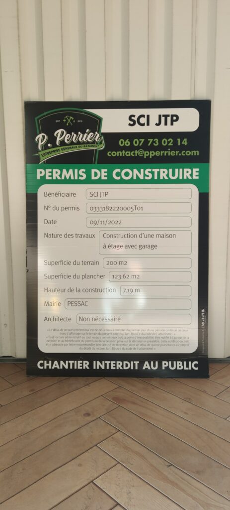 Panneau de chantier permis de construire Allgraphik