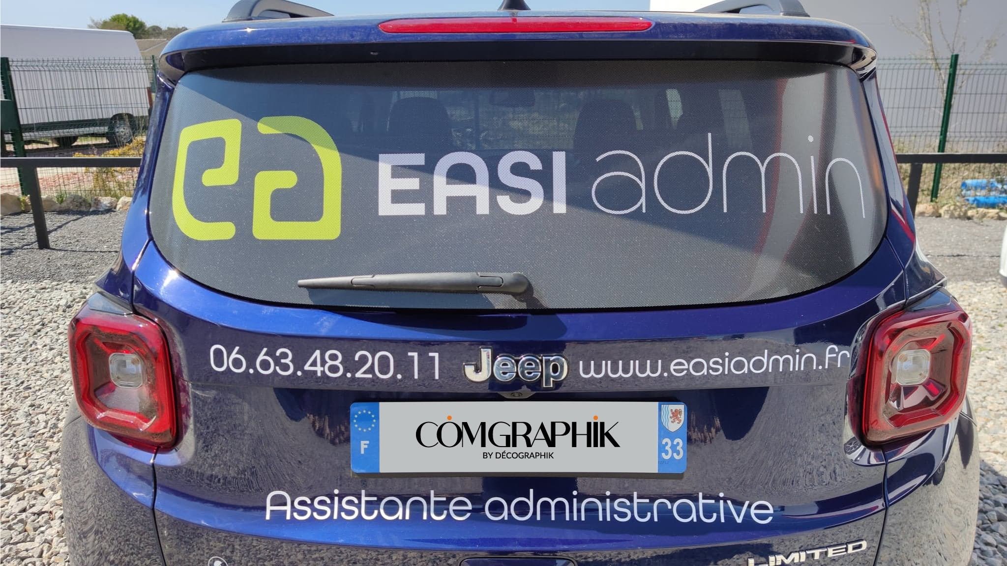 Jeep arrière EASI admin – marquage micro-perforé COMGRAPHIK