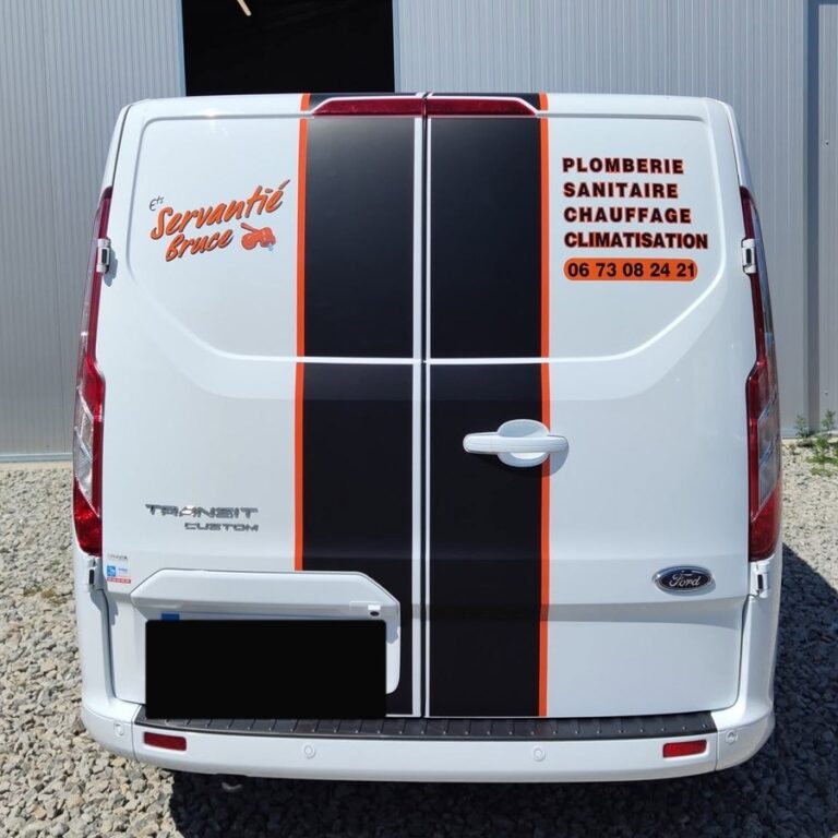 Marquage utilitaire plomberie chauffage cursan carre · Allgraphik