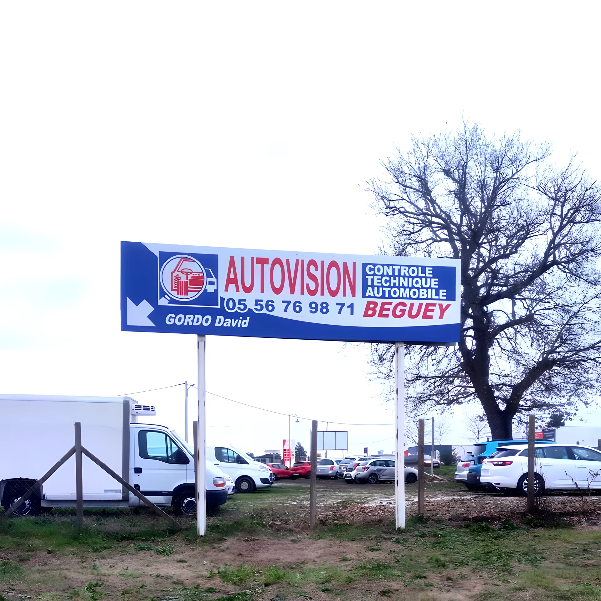 Panneau bord de route · Autovision · Béguey