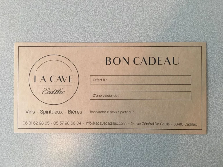 Bon cadeau · La Cave Cadillac · Cadillac