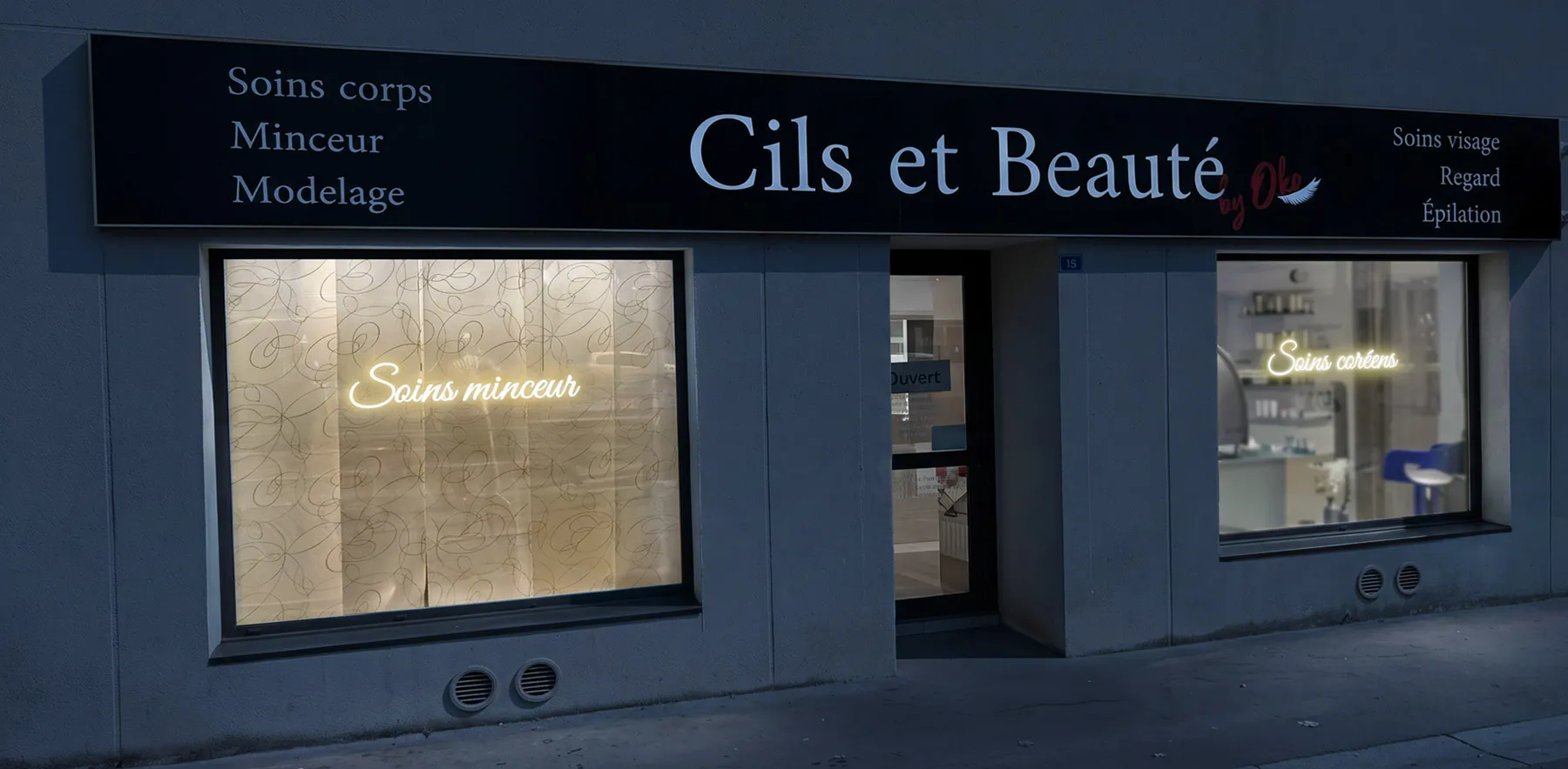 Enseigne lumineuse LED · Cils et Beauté · Cenon