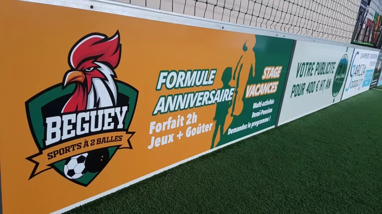 Panneau publicitaire · Sports à 2 Balles · Béguey