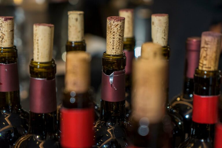 Bouchons de bouteilles de vin en gros plan