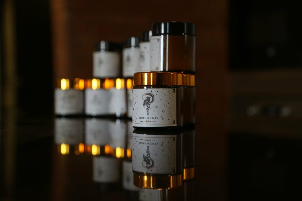 Bougies en pots de verre