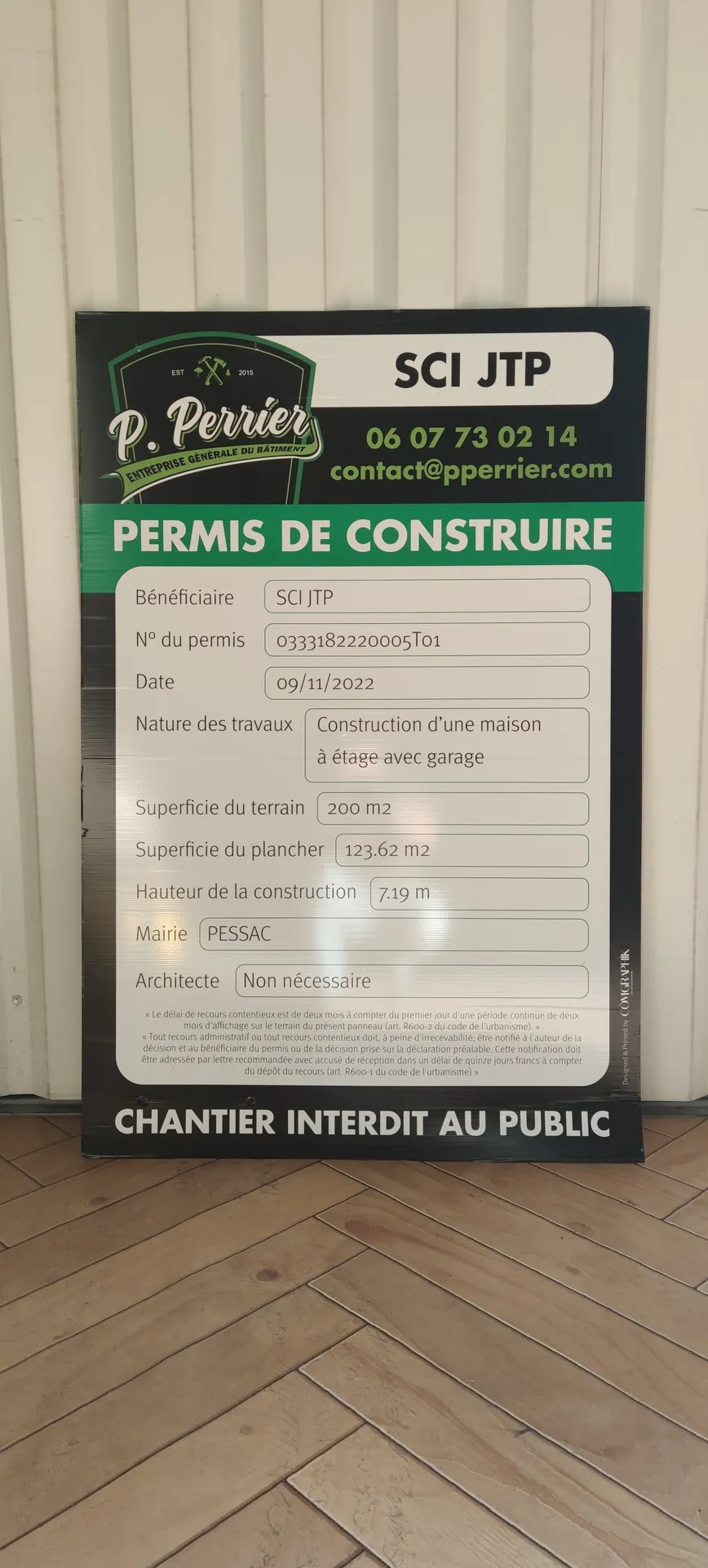 Panneau de chantier permis de construire Allgraphik