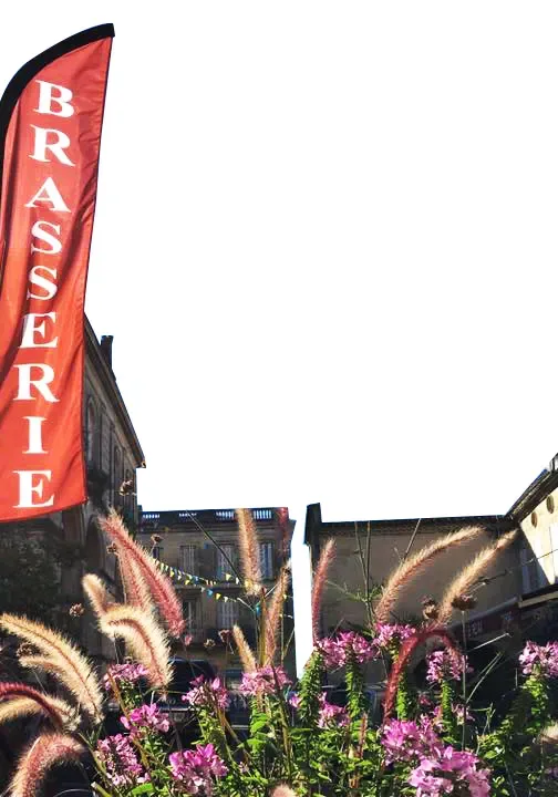 Drapeau « Brasserie » en terrasse