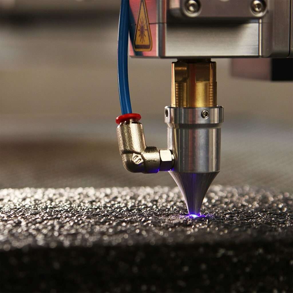 Tête de gravure laser en gros plan