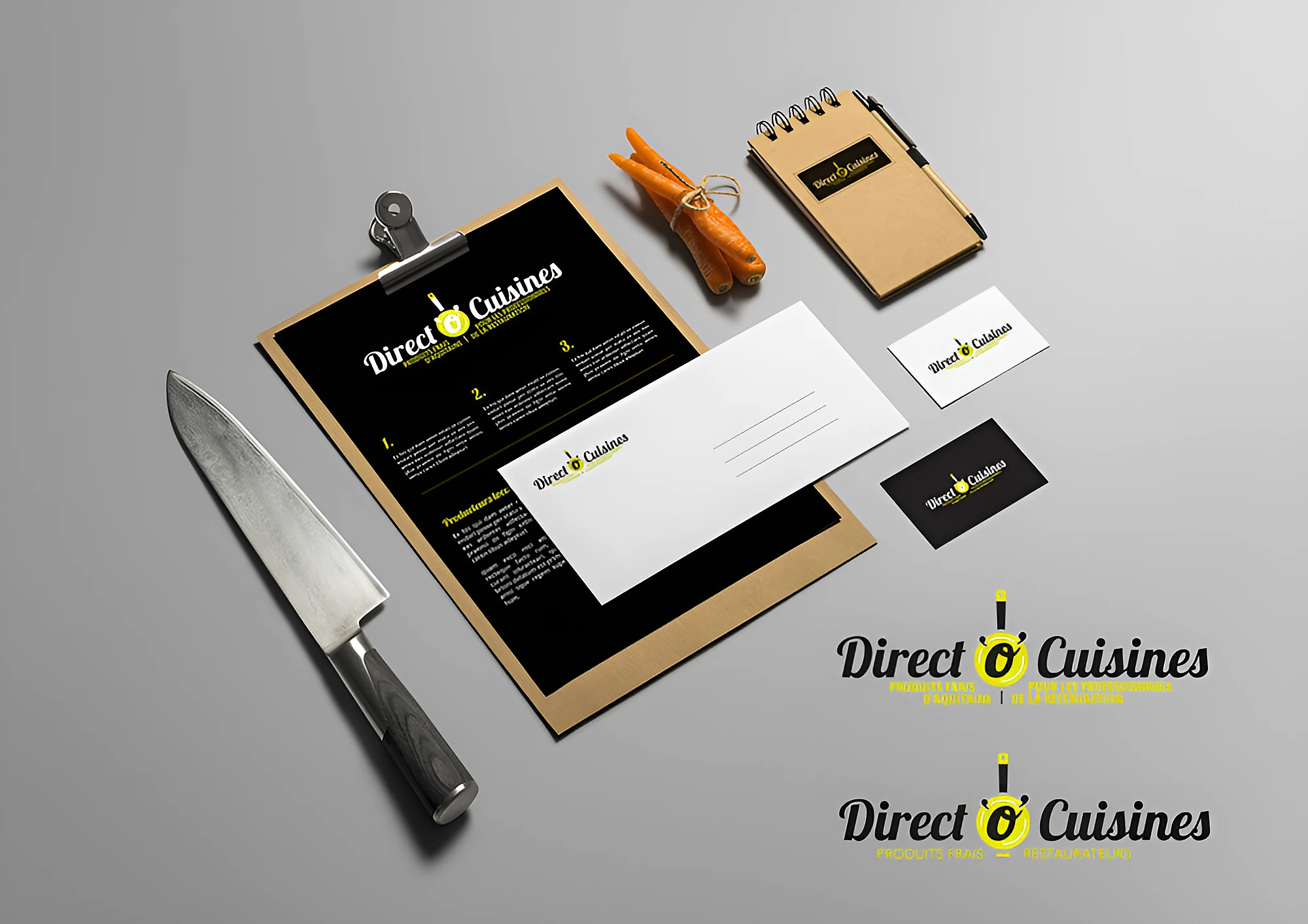 Identité visuelle et illustrations Direct’OCuisines, création Allgraphik à Bordeaux