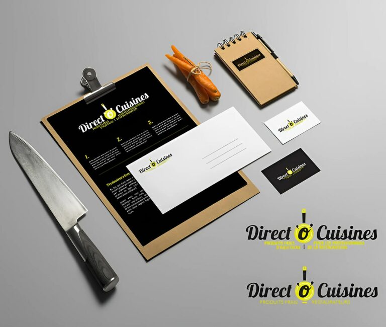 Identité visuelle et illustrations Direct’OCuisines – vignette, création à Bordeaux