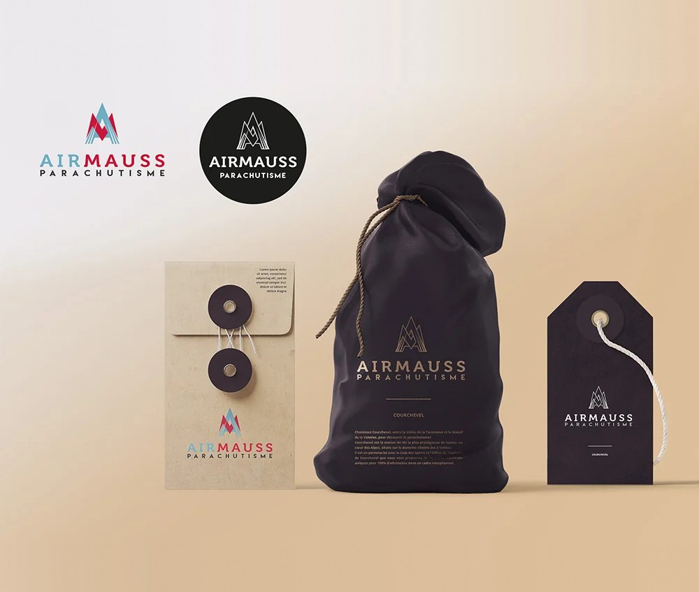 Identité visuelle et logo Airmauss Parachutisme – vignette, création à Bordeaux