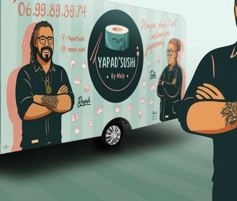 Logo Yapad’Sushi sur le food truck, Langon