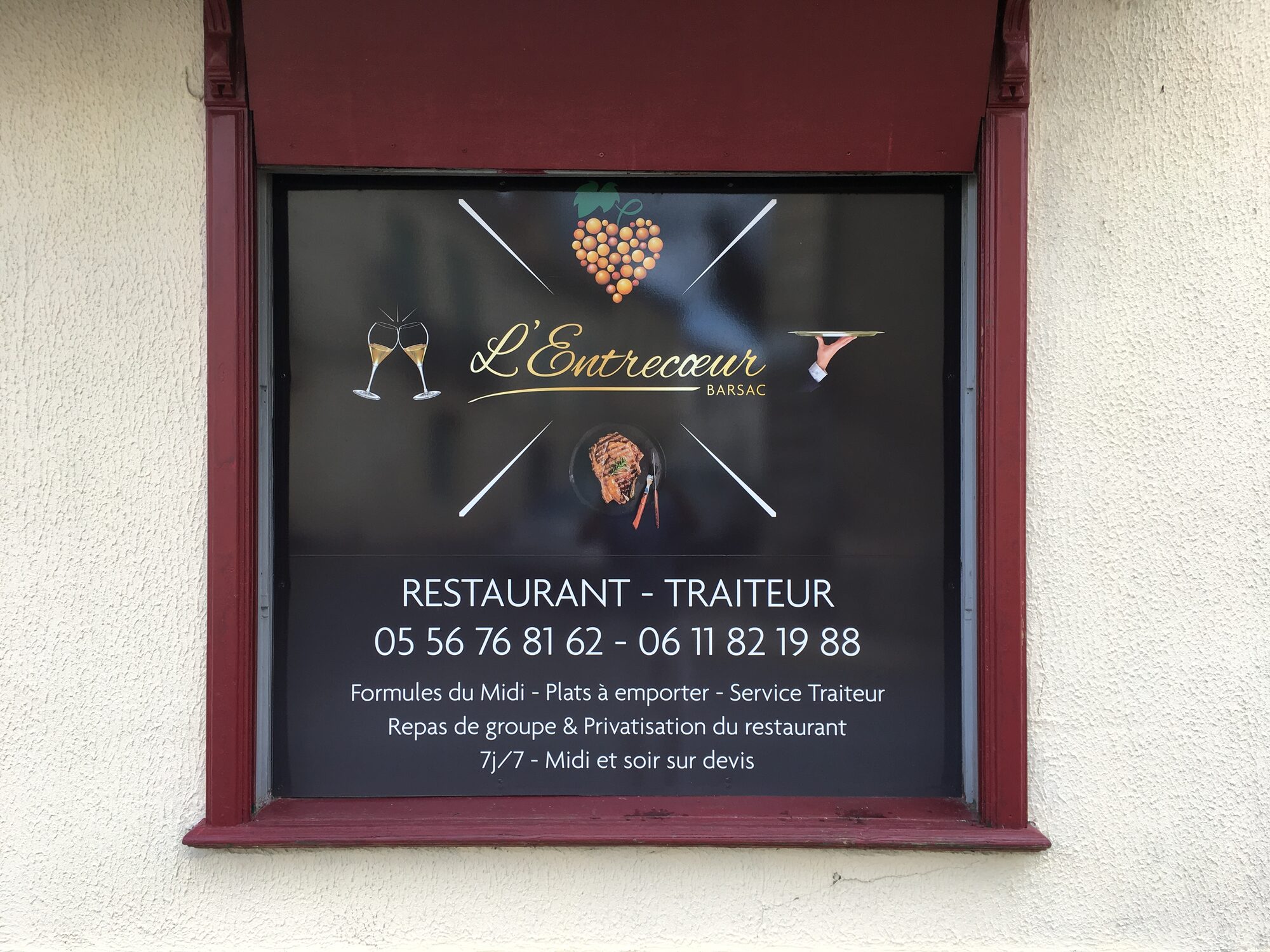 Pré-enseignes et caisson lumineux · L’Entrecoeur · Barsac / Preignac