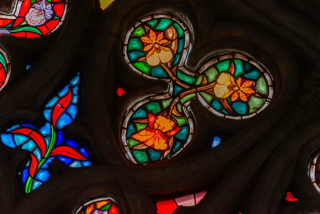 Couleurs sur verre en gros plan